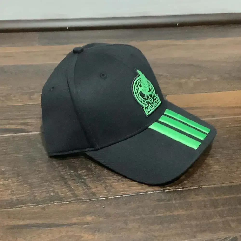 Adidas‎ Mexico 26 Baseball Cap With 3-Stripes - Black/Semi Flash Green